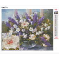 EverShine diamentowe malowanie pełne kwadratowe kwiaty obraz z kryształków diamentowe hafty Lilac diamentowe mozaiki kwiaty Hobby Art 2